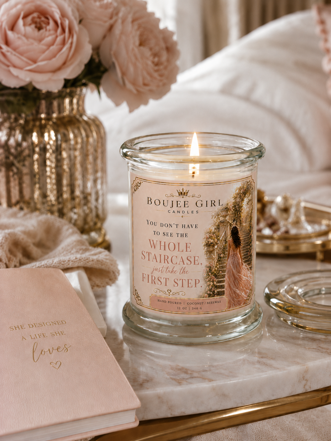 First Step Inspirational Candle | 12 oz Coconut + Beeswax