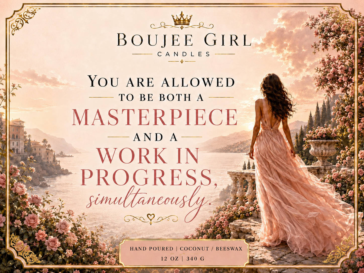 Masterpiece in Progress Inspirational Candle | 12 oz Coconut + Beeswax