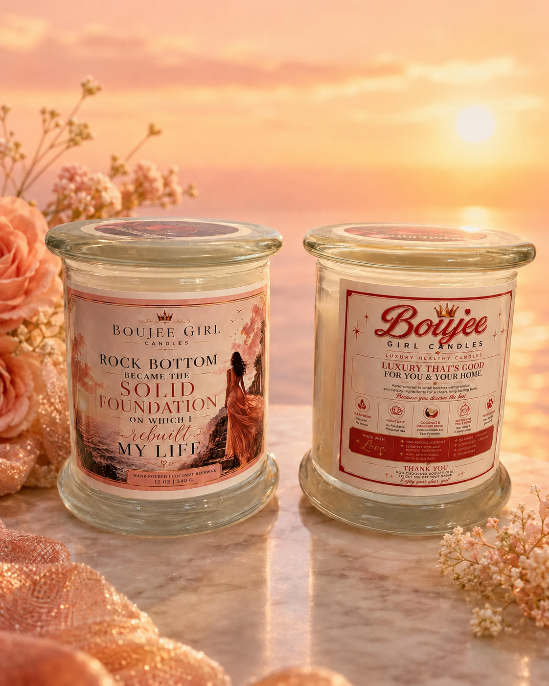 Rock Bottom, Solid Foundation Candle | 12 oz Coconut + Beeswax