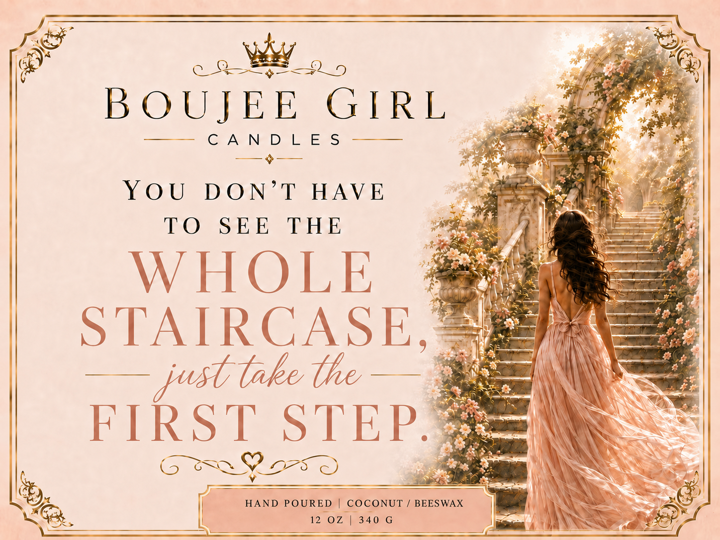 First Step Inspirational Candle | 12 oz Coconut + Beeswax