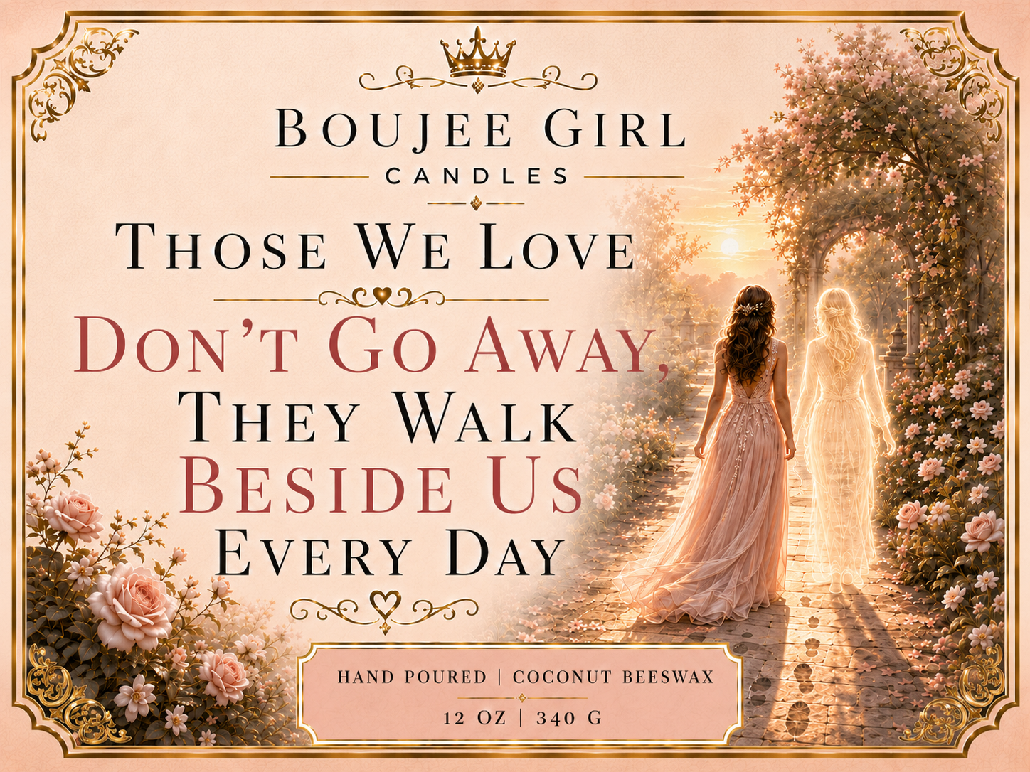 Those We Love Don’t Go Away Sympathy Candle | 12 oz Coconut + Beeswax