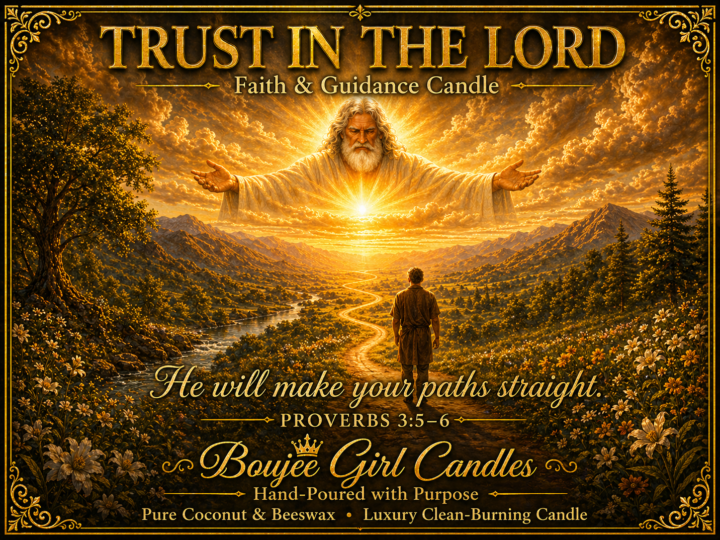 Trust in the Lord Proverbs 3:5–6 Candle | 12 oz Coconut + Beeswax