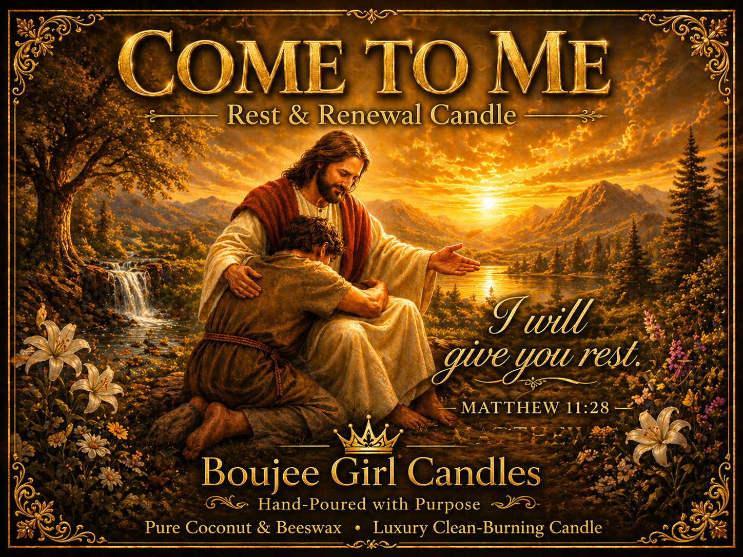 Come to Me Matthew 11:28 Scripture Candle | 12 oz Coconut + Beeswax
