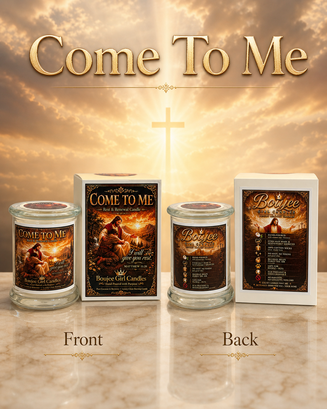 Come to Me Matthew 11:28 Scripture Candle | 12 oz Coconut + Beeswax