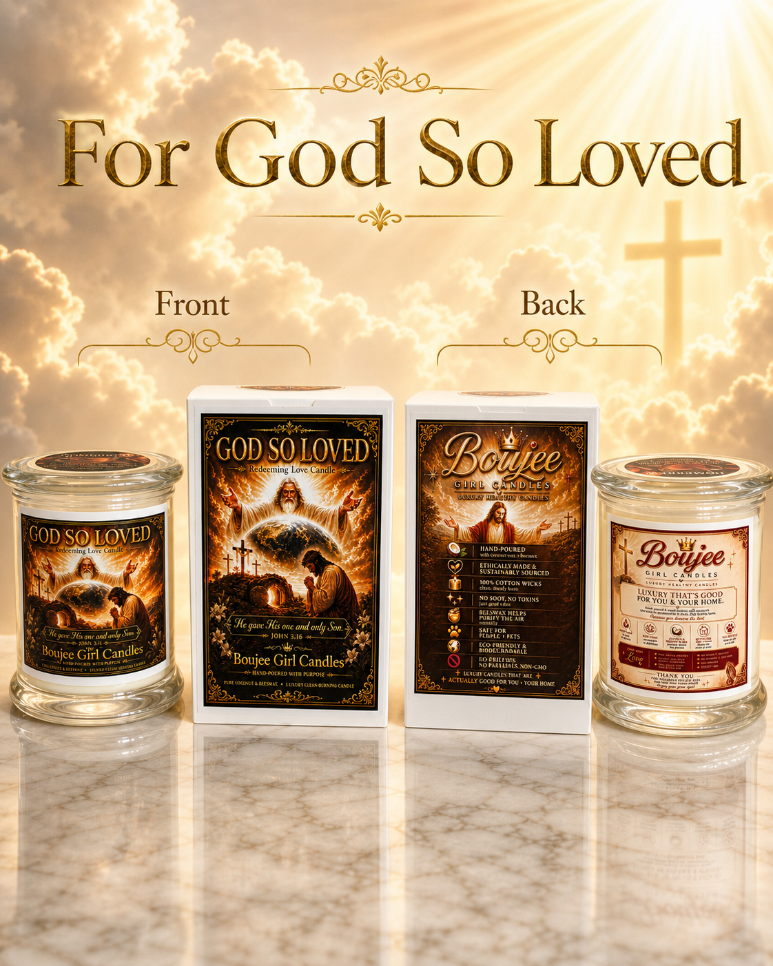 God So Loved John 3:16 Scripture Candle | 12 oz Coconut + Beeswax