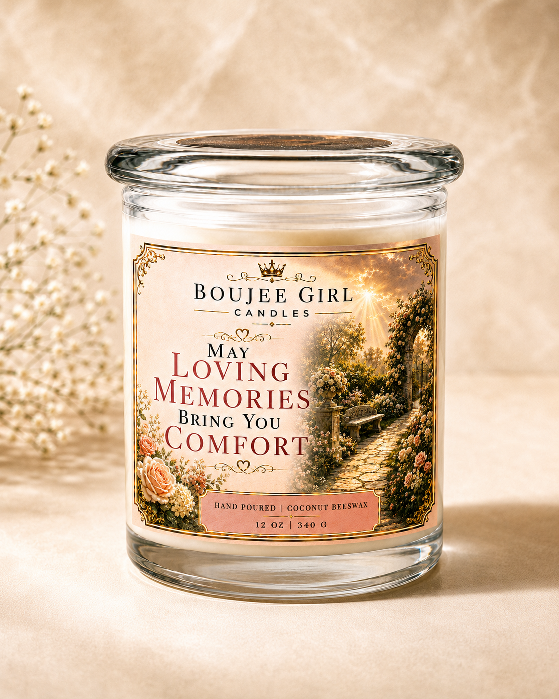 Forever in Our Hearts Memorial Candle | 12 oz Coconut + Beeswax