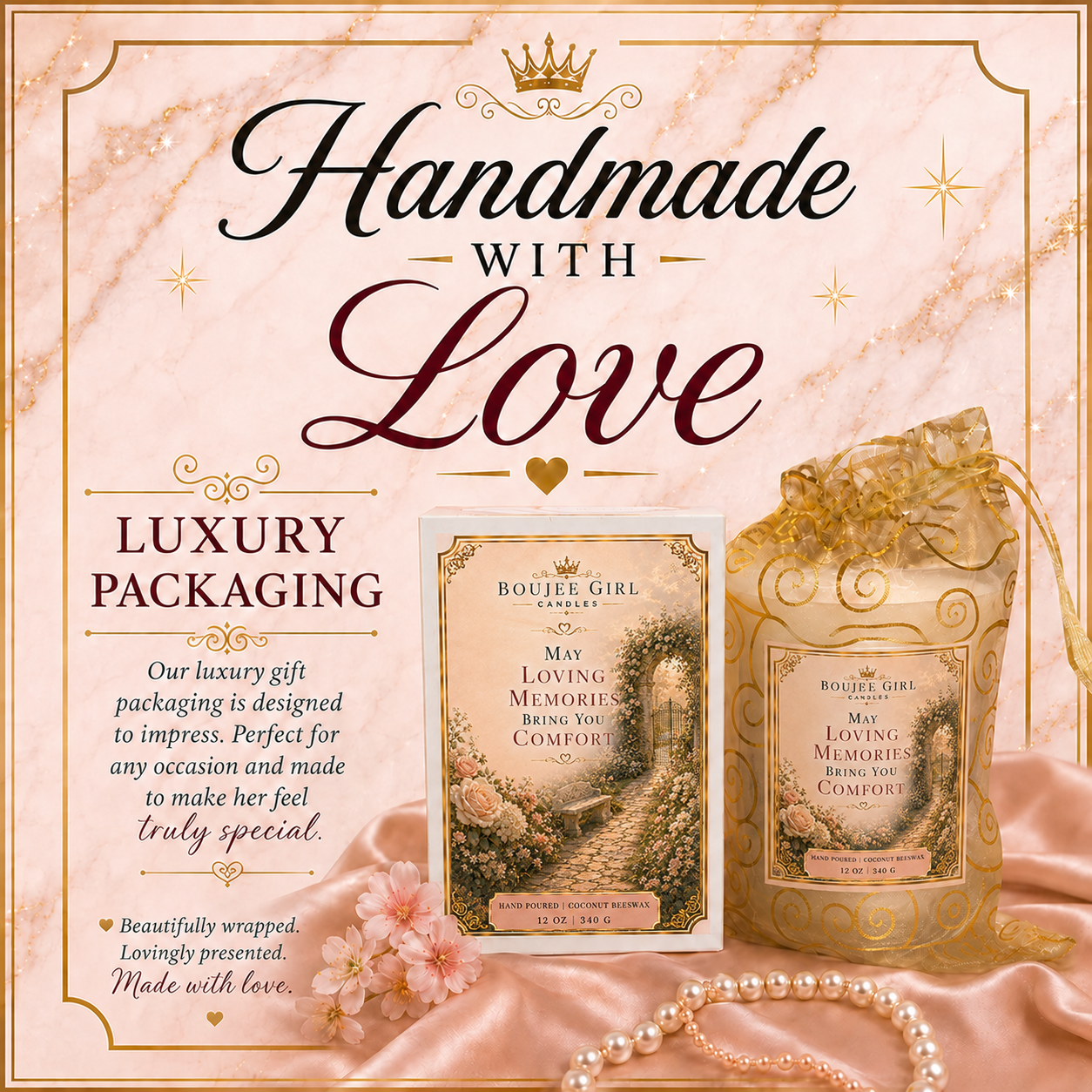 Forever in Our Hearts Memorial Candle | 12 oz Coconut + Beeswax
