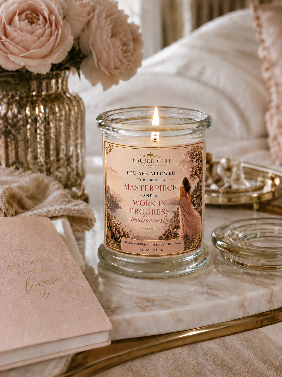 Masterpiece in Progress Inspirational Candle | 12 oz Coconut + Beeswax