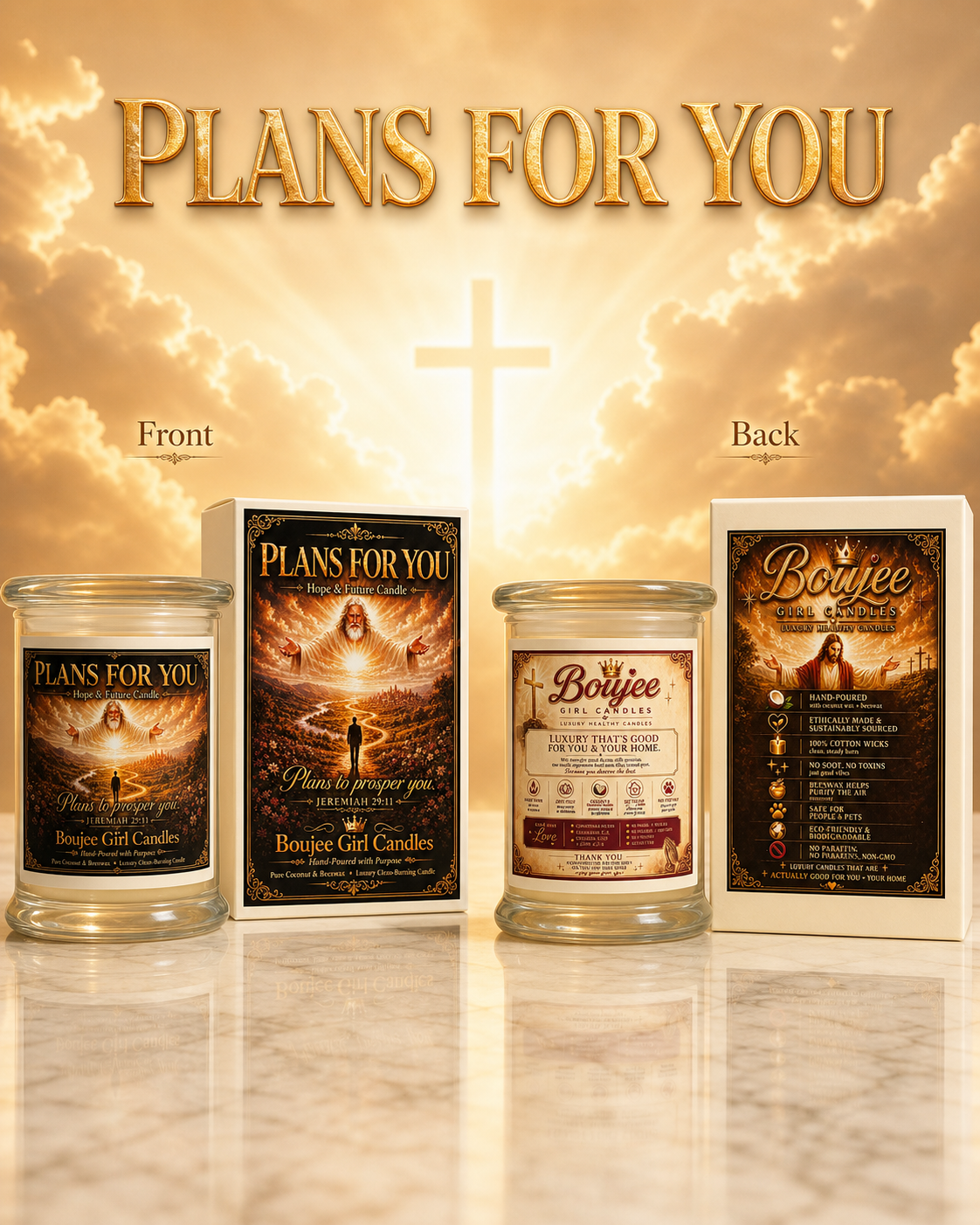 Plans for You Jeremiah 29:11 Scripture Candle | 12 oz Coconut + Beeswax