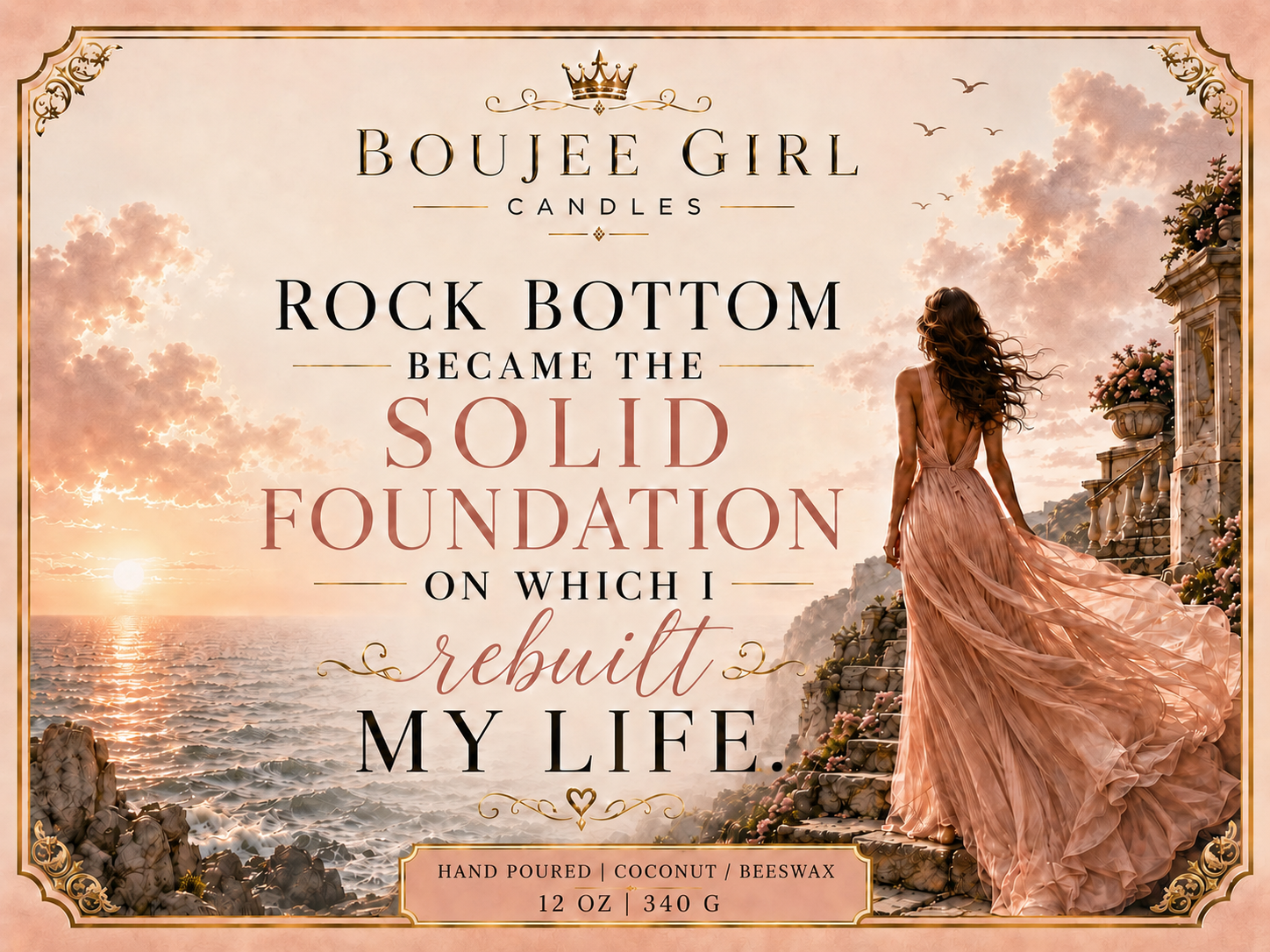 Rock Bottom, Solid Foundation Candle | 12 oz Coconut + Beeswax